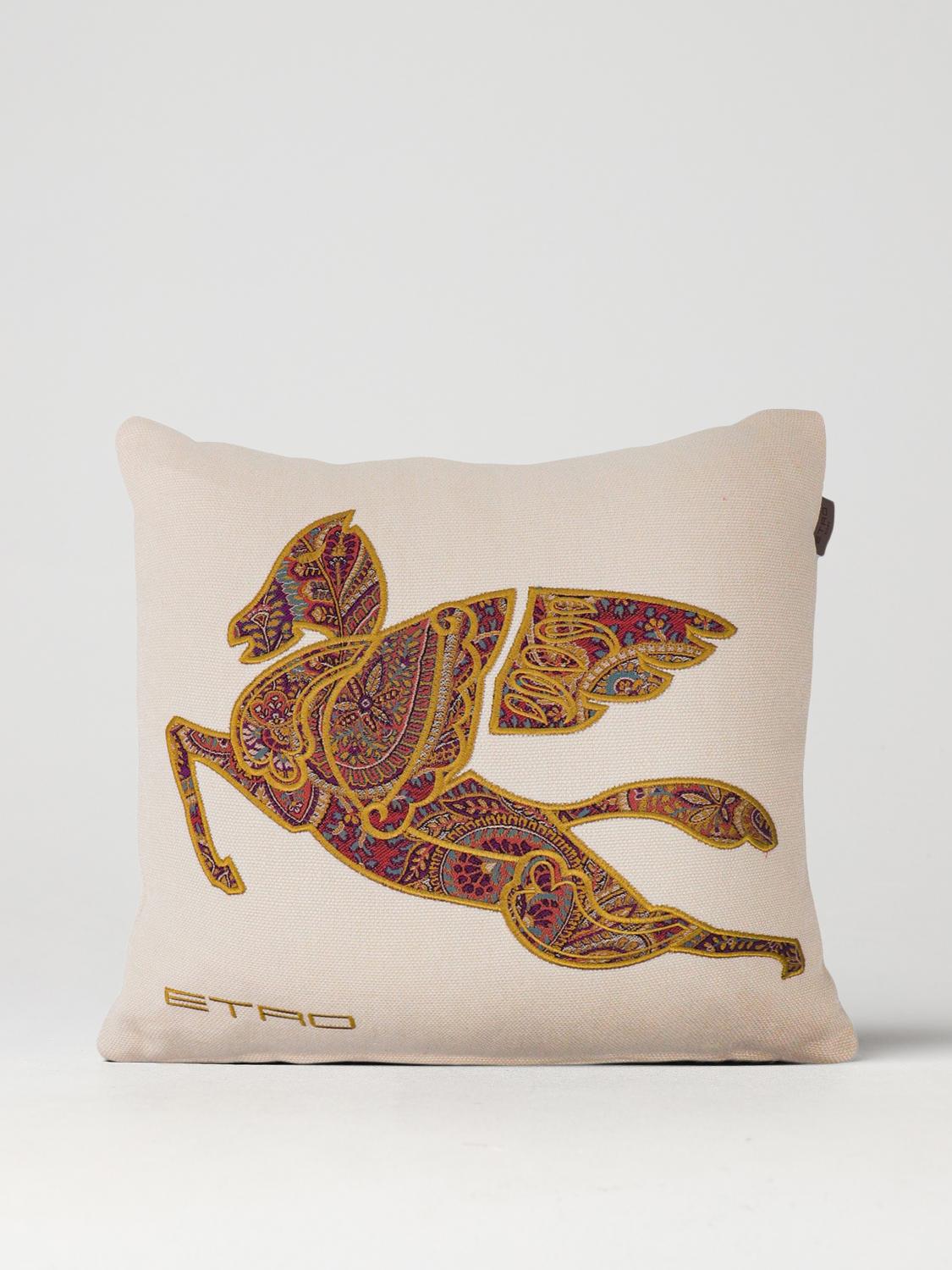 ETRO HOME CUSCINI: Cuscino di lino Etro Home, Beige - Img 1
