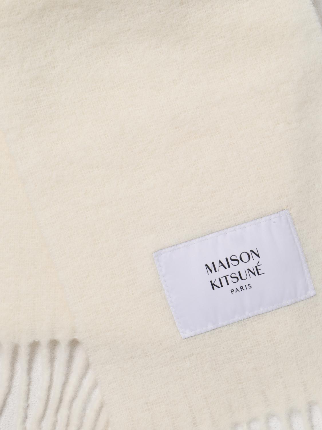 MAISON KITSUNÉ SCIARPA: Sciarpa Maison Kitsuné in lana, Crema - Img 3
