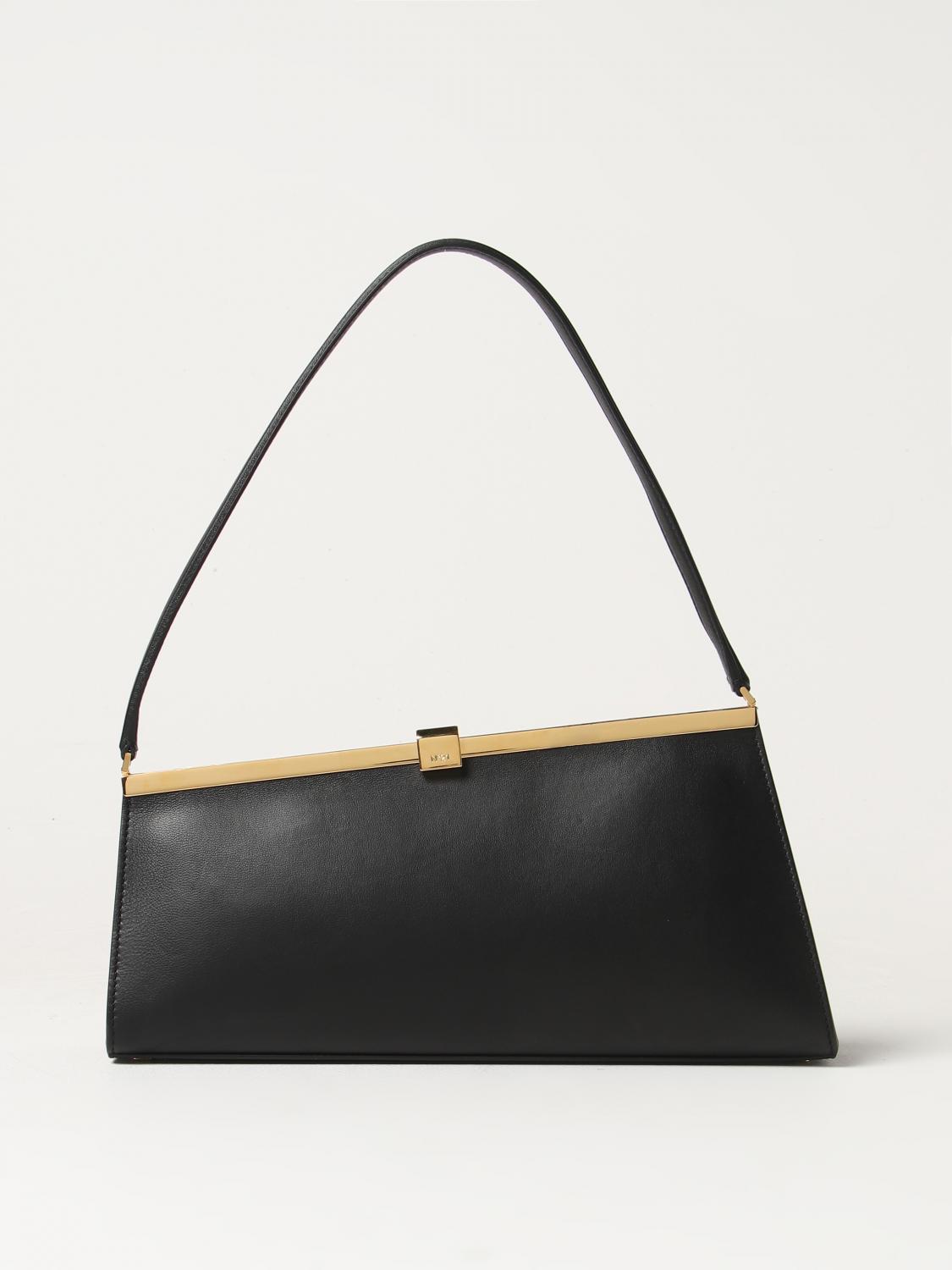 N° 21 SHOULDER BAG: N°21 Jeanne bag in nappa with logo, Black - Img 1