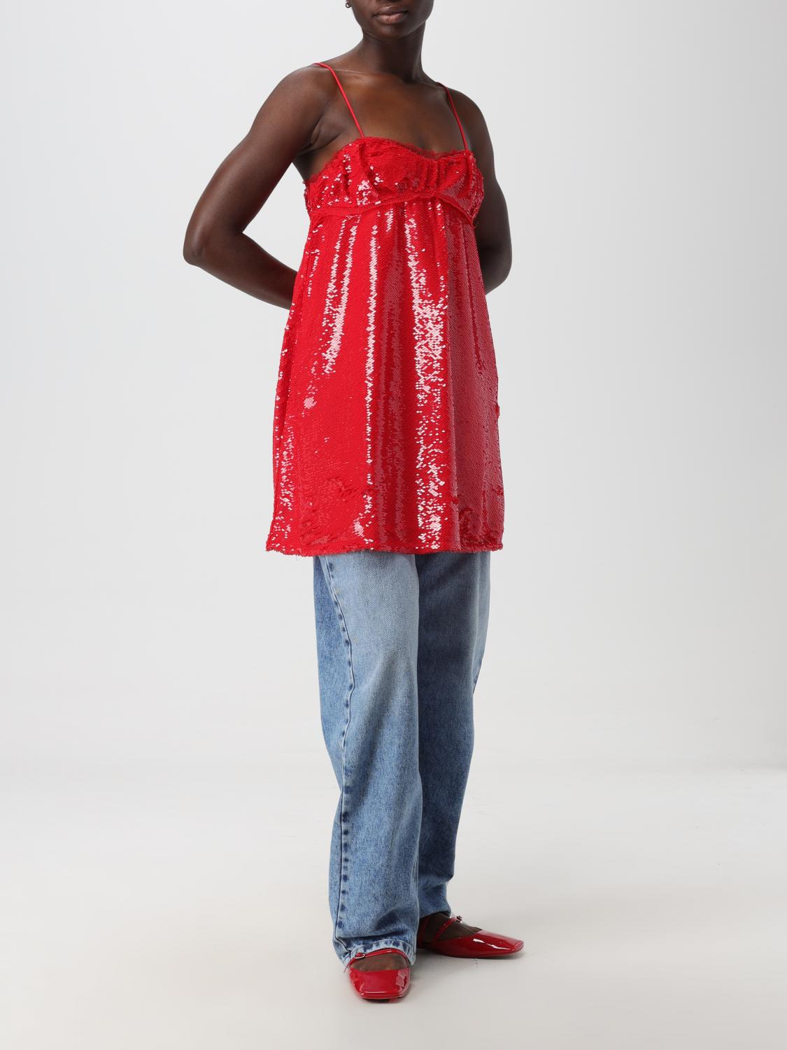 GANNI DRESS: Ganni dress in sequined fabric, Red - Img 2