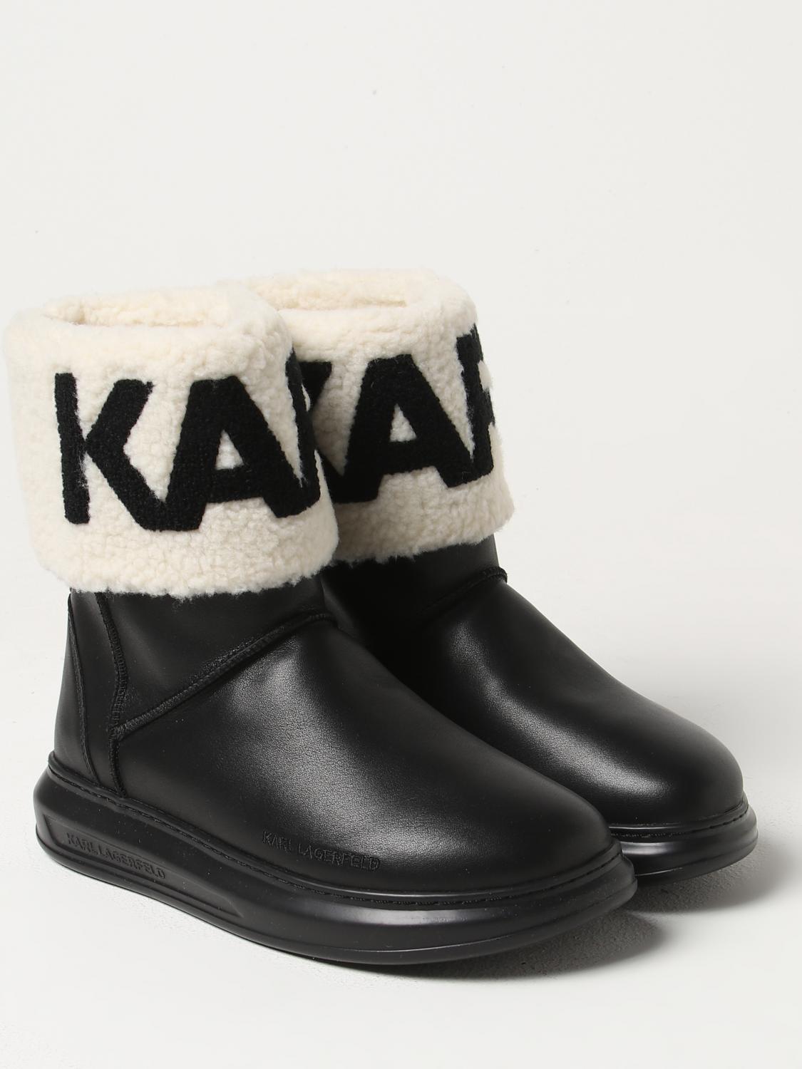 KARL LAGERFELD FLAT ANKLE BOOTS: Flat ankle boots woman Karl Lagerfeld, Black - Img 2