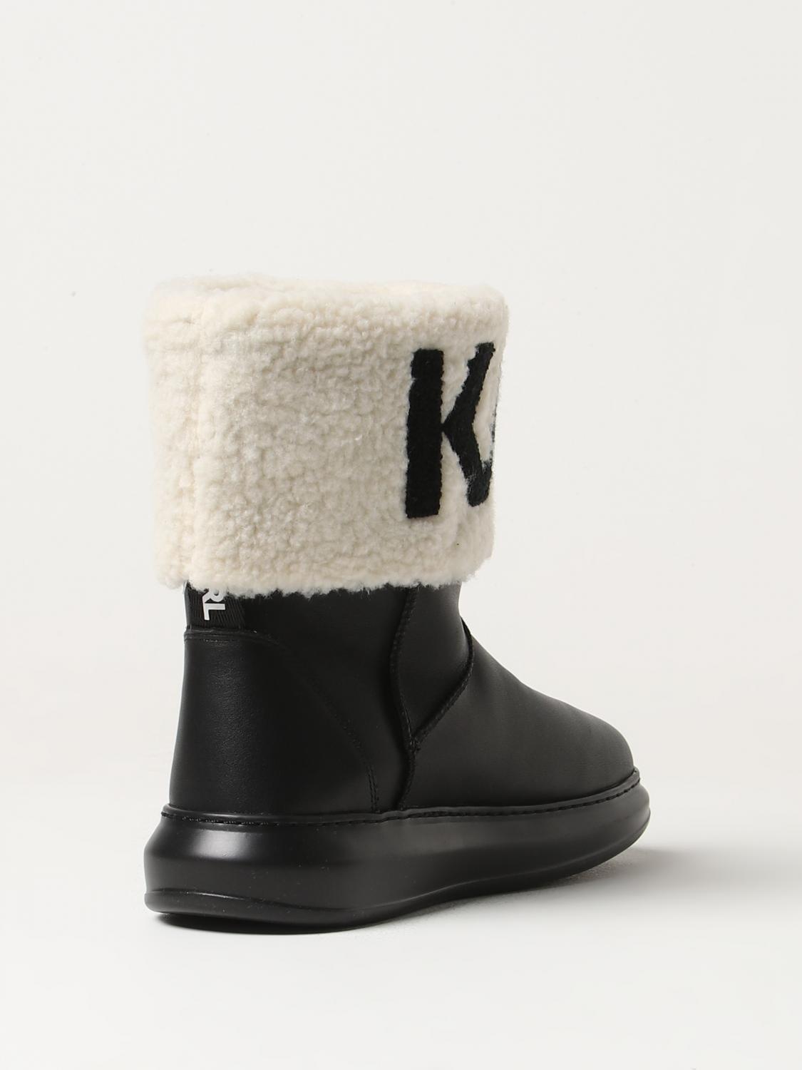 KARL LAGERFELD FLACHE STIEFELETTEN: Flache stiefeletten damen Karl Lagerfeld, Schwarz - Img 3