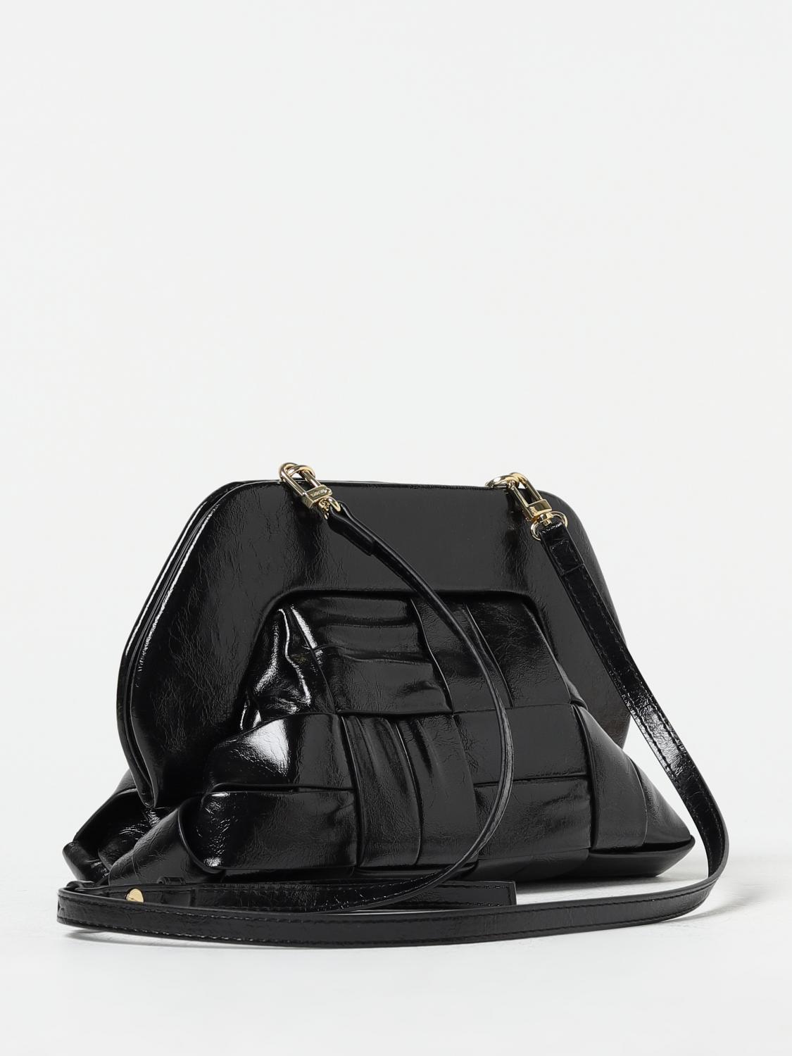 THEMOIRÈ CLUTCH: Borsa Tia Themoirè in pelle vegana intrecciata, Nero - Img 2
