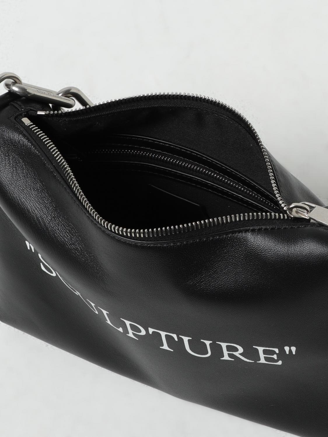 OFF-WHITE BORSA MINI: Borsa Sculpture Off-White in nappa, Nero - Img 4