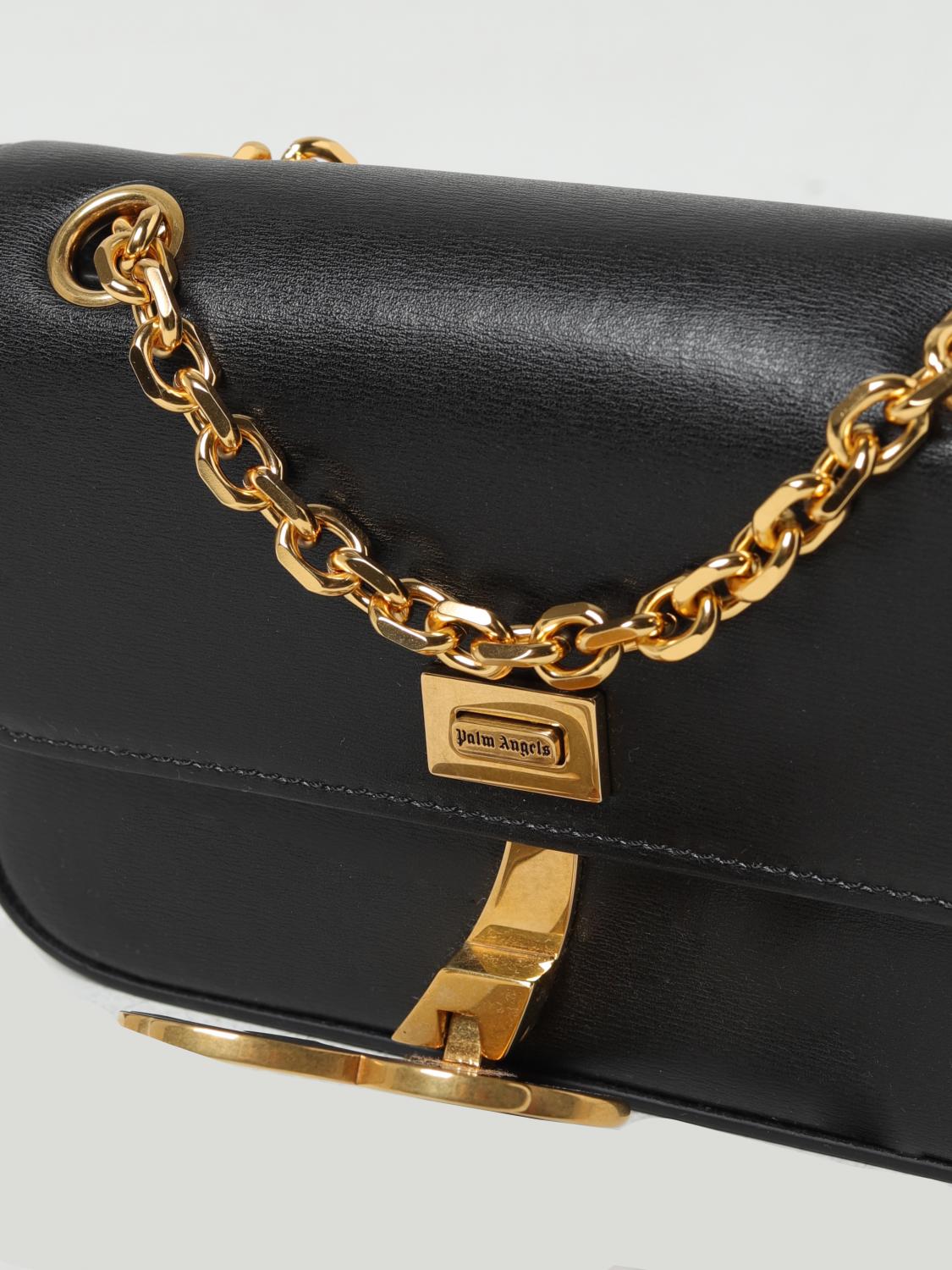 PALM ANGELS BORSA MINI: Borsa Palm Bridge Palm Angels in pelle, Nero - Img 3