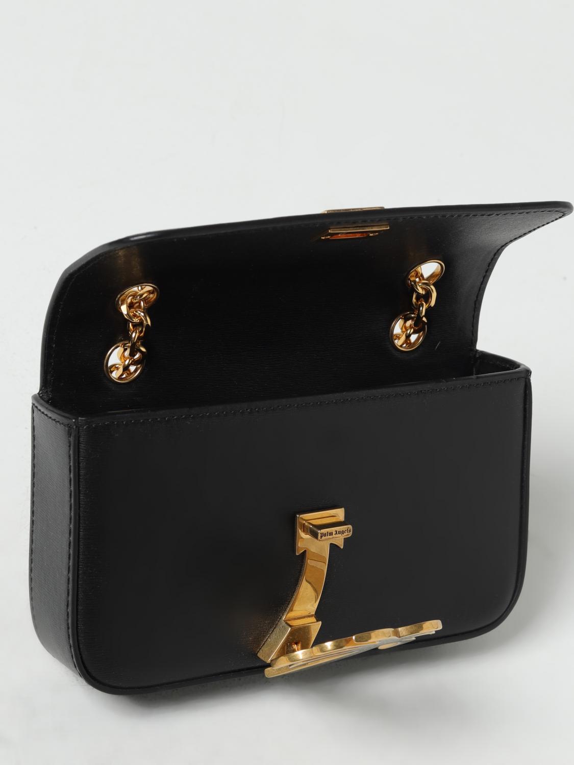 PALM ANGELS BORSA MINI: Borsa Palm Bridge Palm Angels in pelle, Nero - Img 4