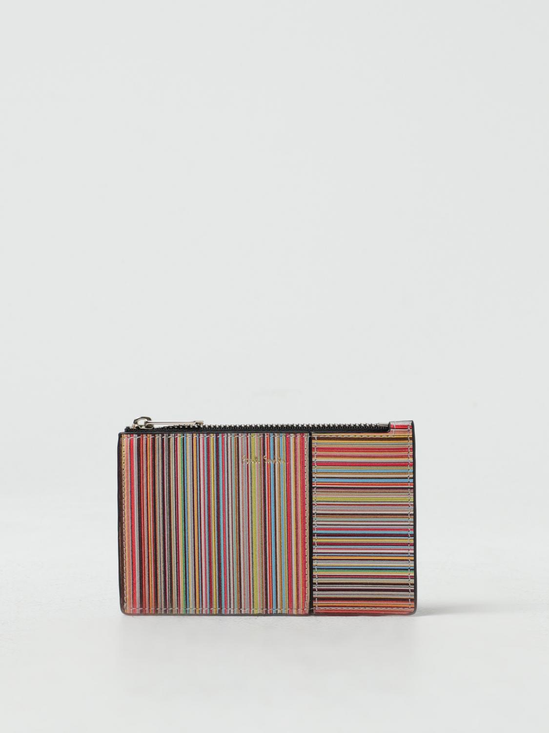 PAUL SMITH PORTAFOGLIO: Portacarte di credito Paul Smith in pelle con zip, Fantasia - Img 1