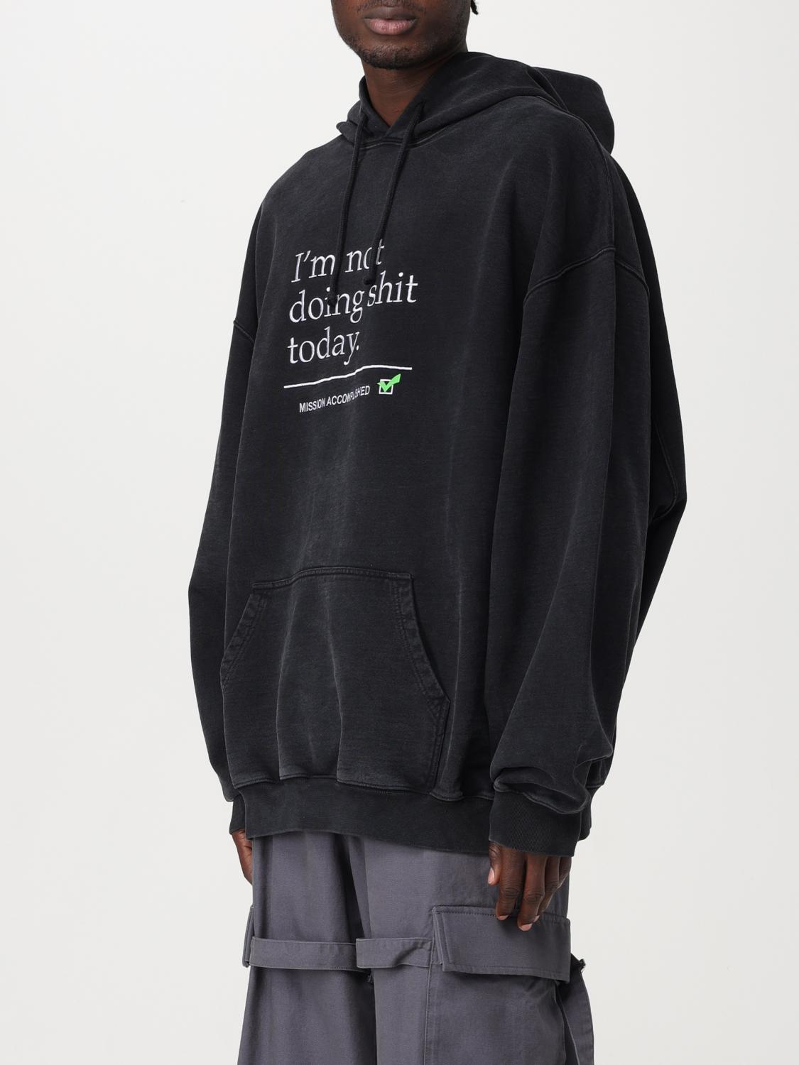 VETEMENTS：スウェットシャツ メンズ - ブラック | GIGLIO.COM