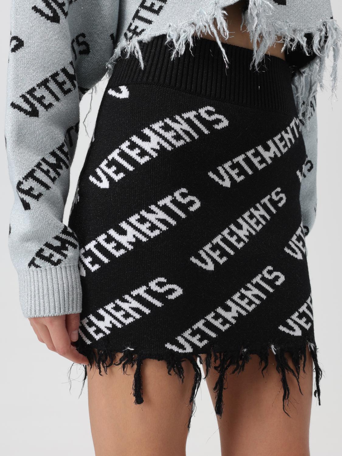 スカート VETEMENTS Woman Skirt Black UE54KN200B BLACK WHITE Vetements Outlet: Skirt woman - Black | Vetements skirt