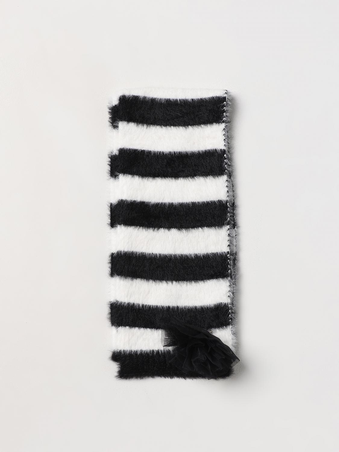 TWINSET SCARF: Twinset scarf in viscose blend with brooch, White - Img 1