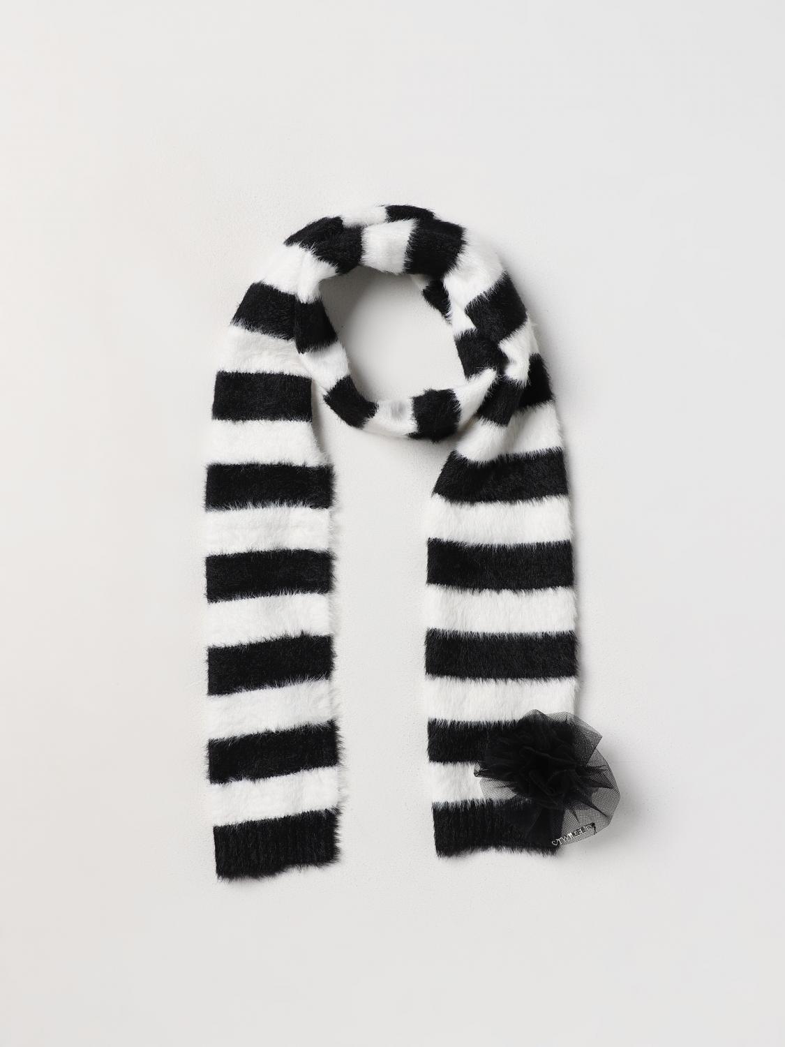 TWINSET SCARF: Twinset scarf in viscose blend with brooch, White - Img 2