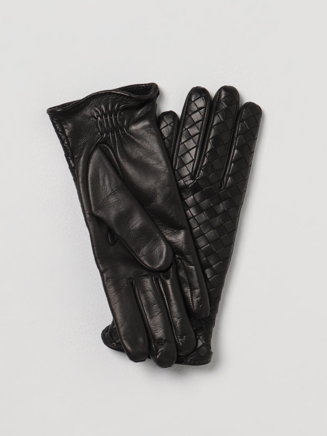BOTTEGA VENETA: gloves in woven leather - Brown | Bottega Veneta