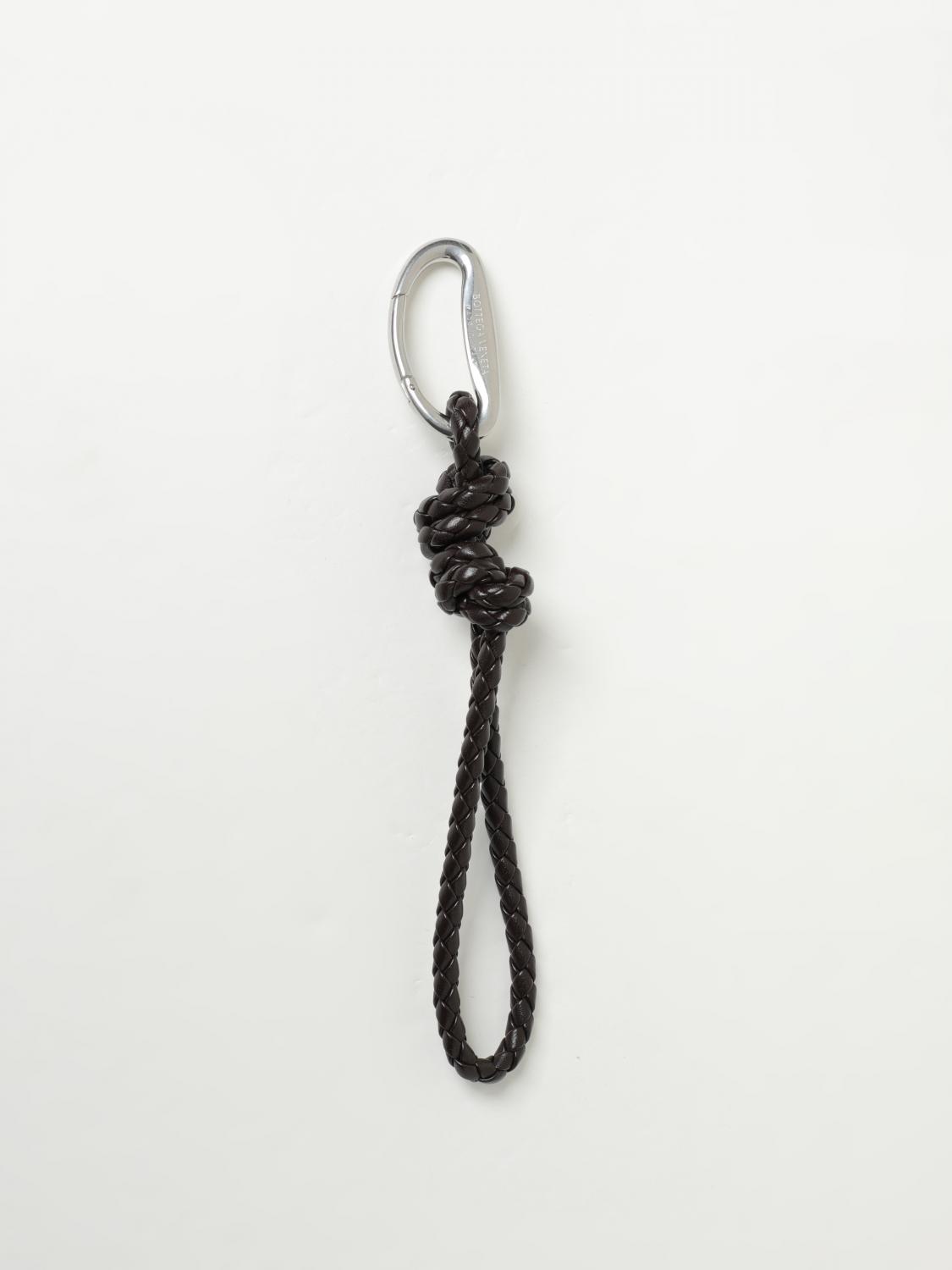 BOTTEGA VENETA: Intreccio key ring in woven nappa Silver