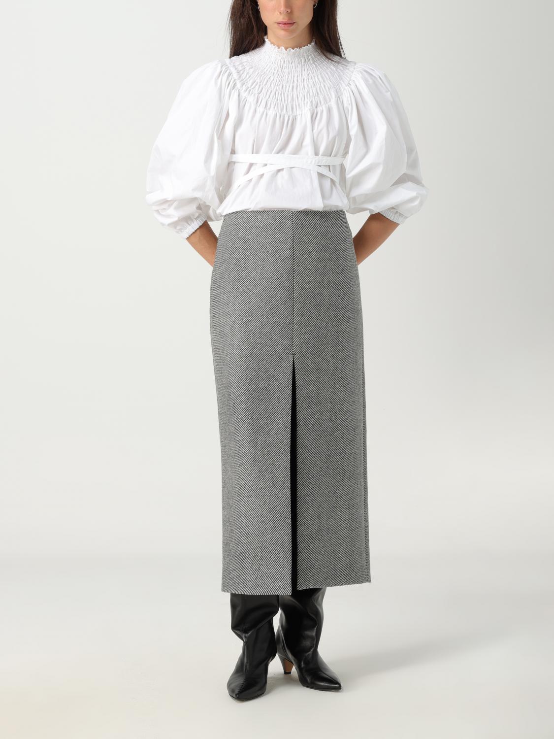 スカート PATOU Woman Skirt Grey SK0460154 959A PATOU ANTHRACITE GREY TEXTURED-KNIT MINI SKIRT | miinto