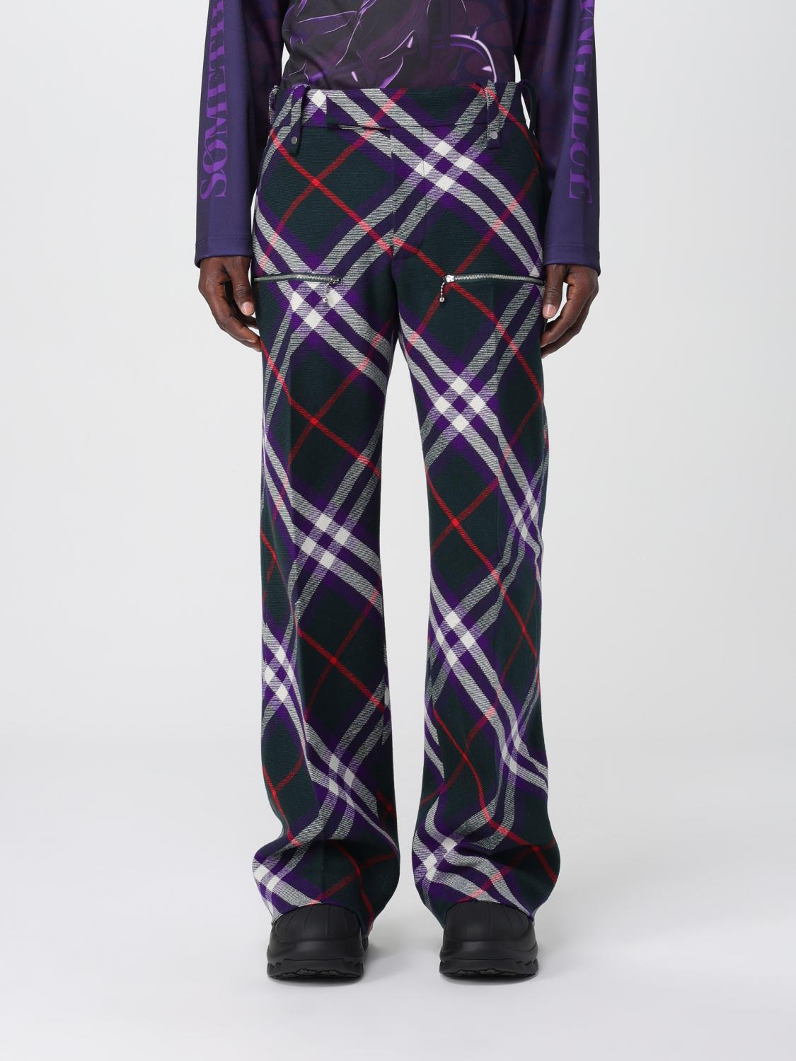 Burberry pants mens purple on sale