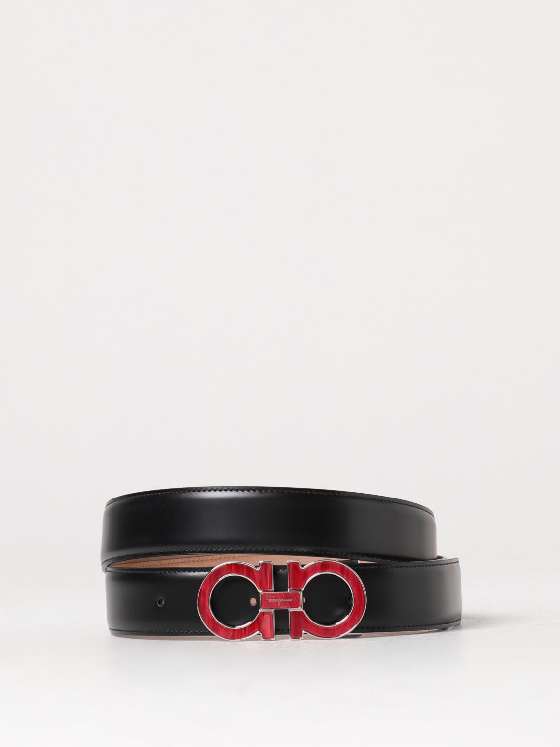 Ferragamo belt black with red on inside Reversible and adjustable Gancini belt - Women | Ferragamo main image 3