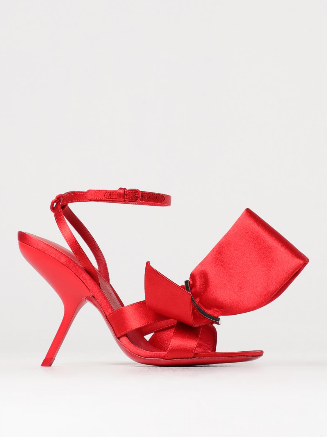 【関税込み】FERRAGAMO Sandalo 'Helena' FERRAGAMO: Helena sandals in satin with asymmetric bow - Red