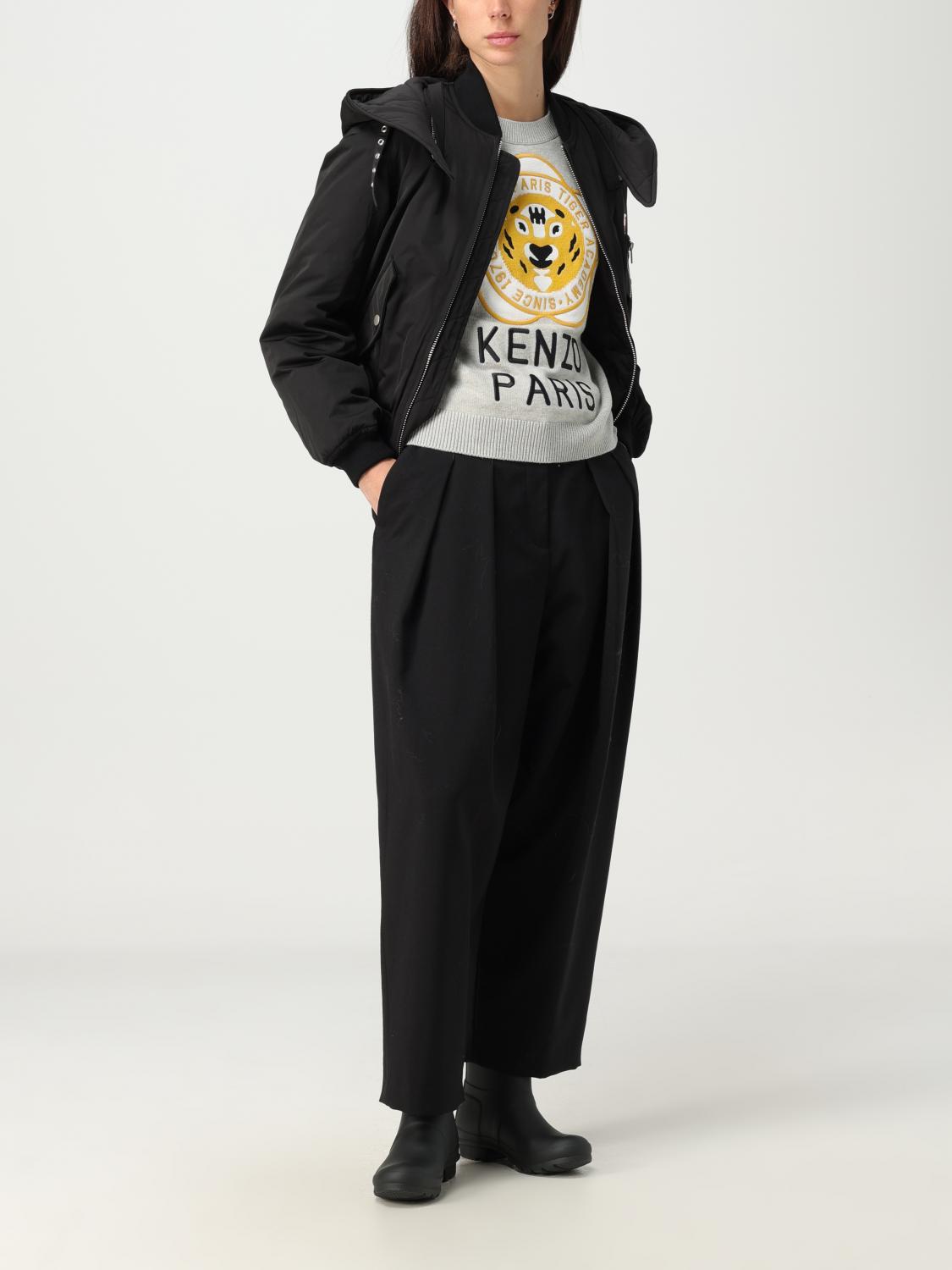 Kenzo Teddy Flower jacket padded in fabric - Black | FD62BL1739NK 