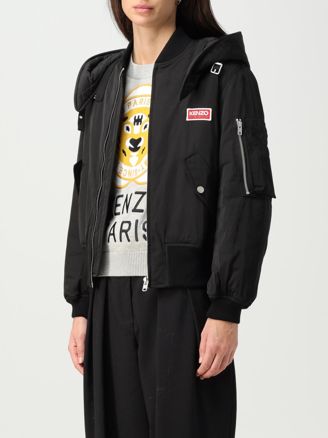 Kenzo Teddy Flower jacket padded in fabric - Black | FD62BL1739NK
