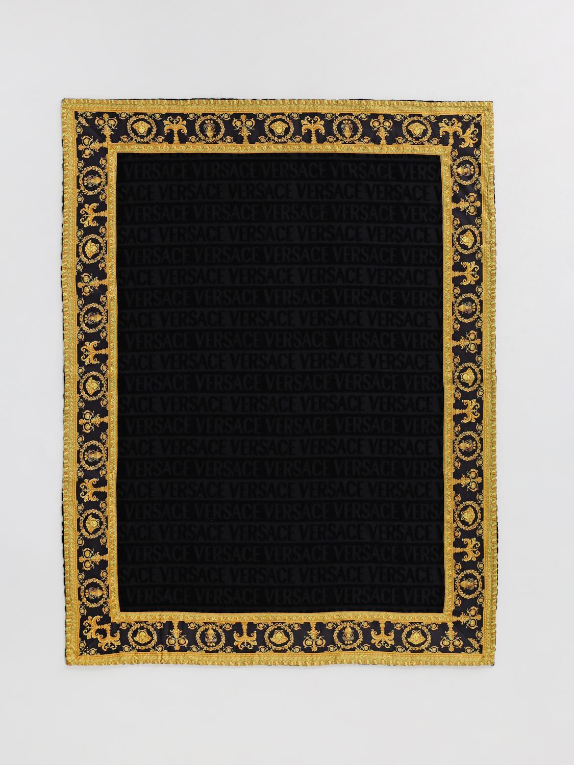 VERSACE HOME BATH AND BEACH TOWELS: Versace Home Baroque terry cotton beach towel, Black - Img 2