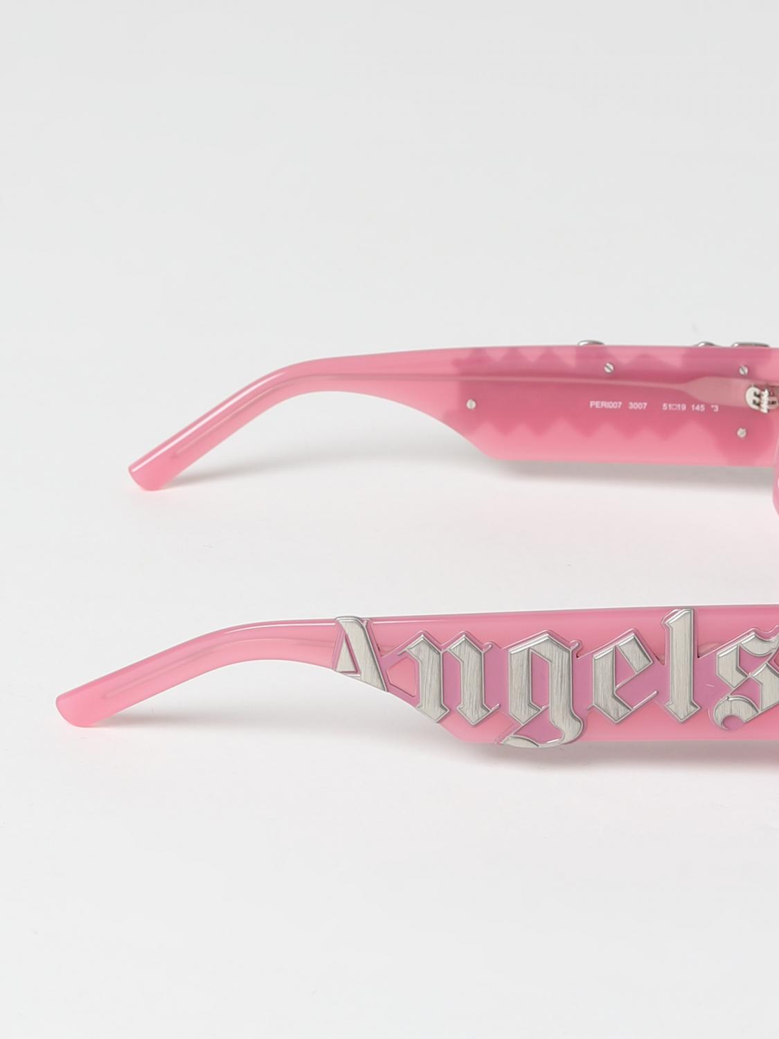 PALM ANGELS OCCHIALI DA SOLE: Occhiali da sole Palm Angels in acetato con logo, Rosa - Img 3