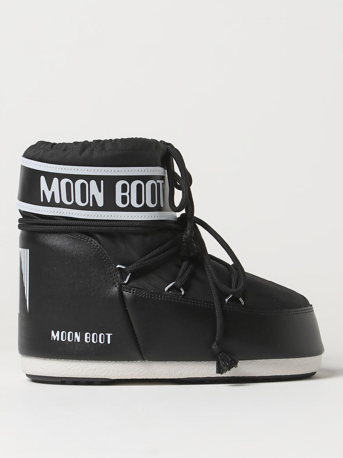 MOON BOOT STIVALETTI: Stivaletto Moon Boot in pelle sintetica e mesh, Nero - Img 1