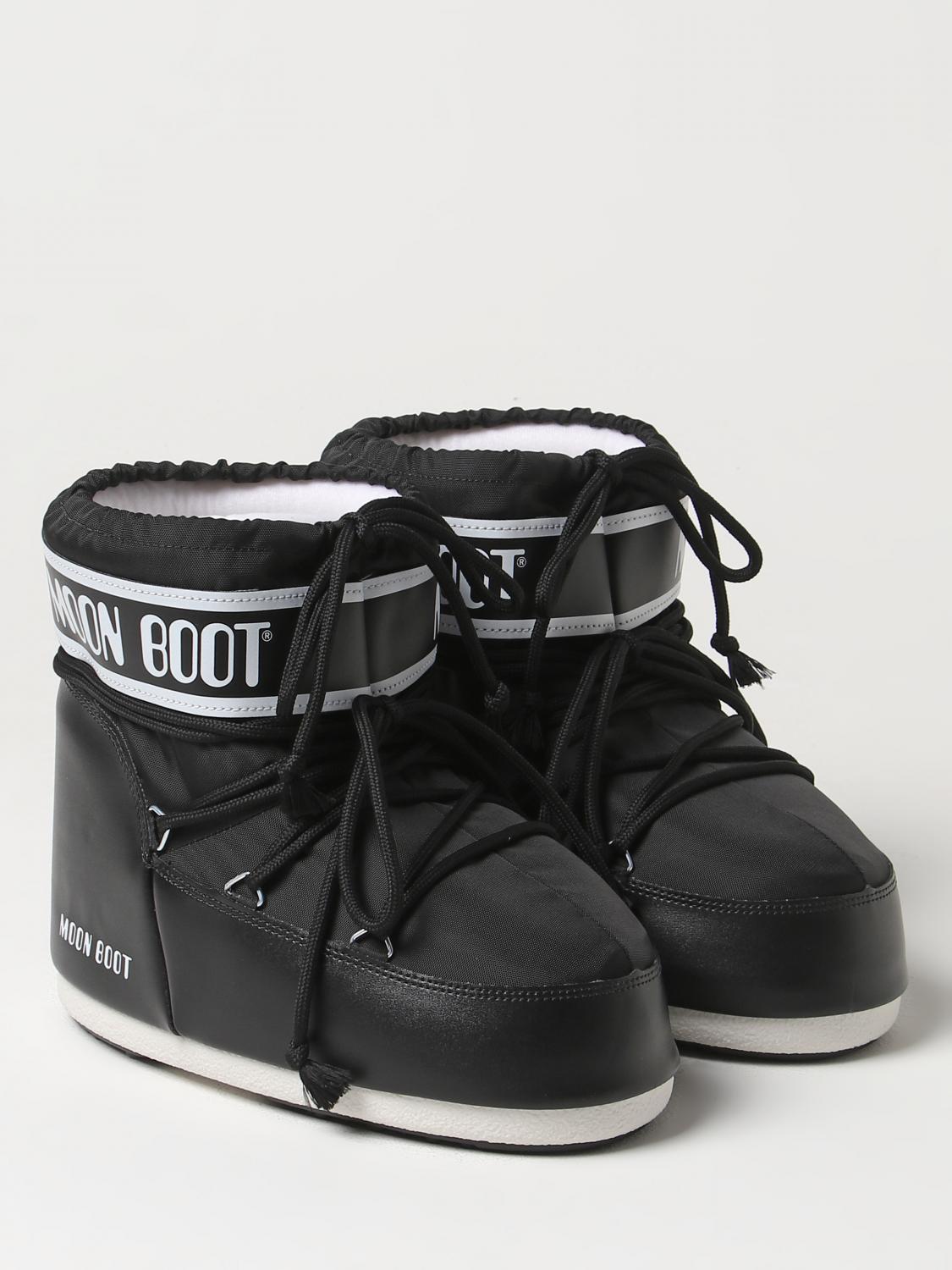 MOON BOOT STIVALETTI: Stivaletto Moon Boot in pelle sintetica e mesh, Nero - Img 2