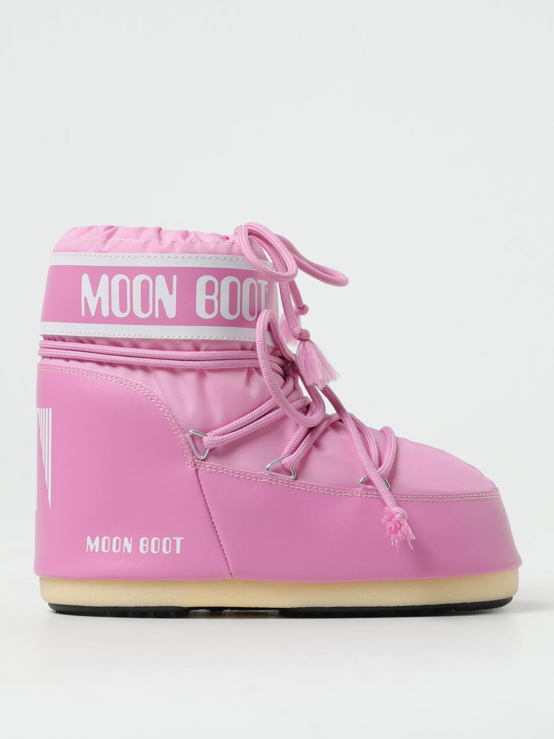 MOON BOOT STIVALETTI: Stivaletto Moon Boot in pelle sintetica e mesh, Rosa - Img 1