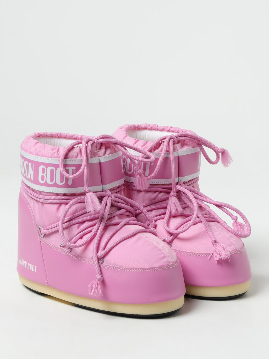 MOON BOOT STIVALETTI: Stivaletto Moon Boot in pelle sintetica e mesh, Rosa - Img 2