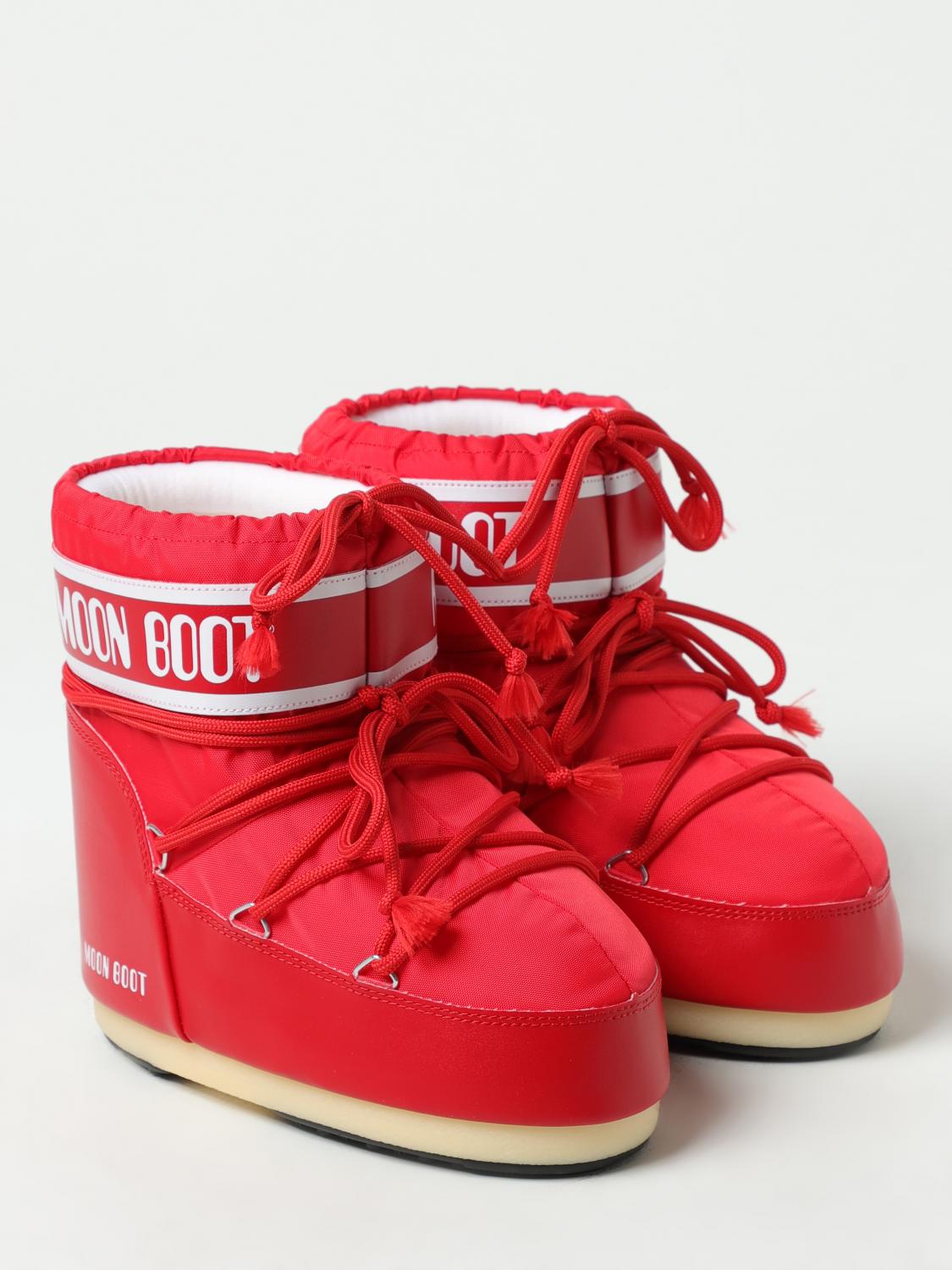 MOON BOOT FLACHE STIEFELETTEN: Schuhe damen Moon Boot, Rot - Img 2