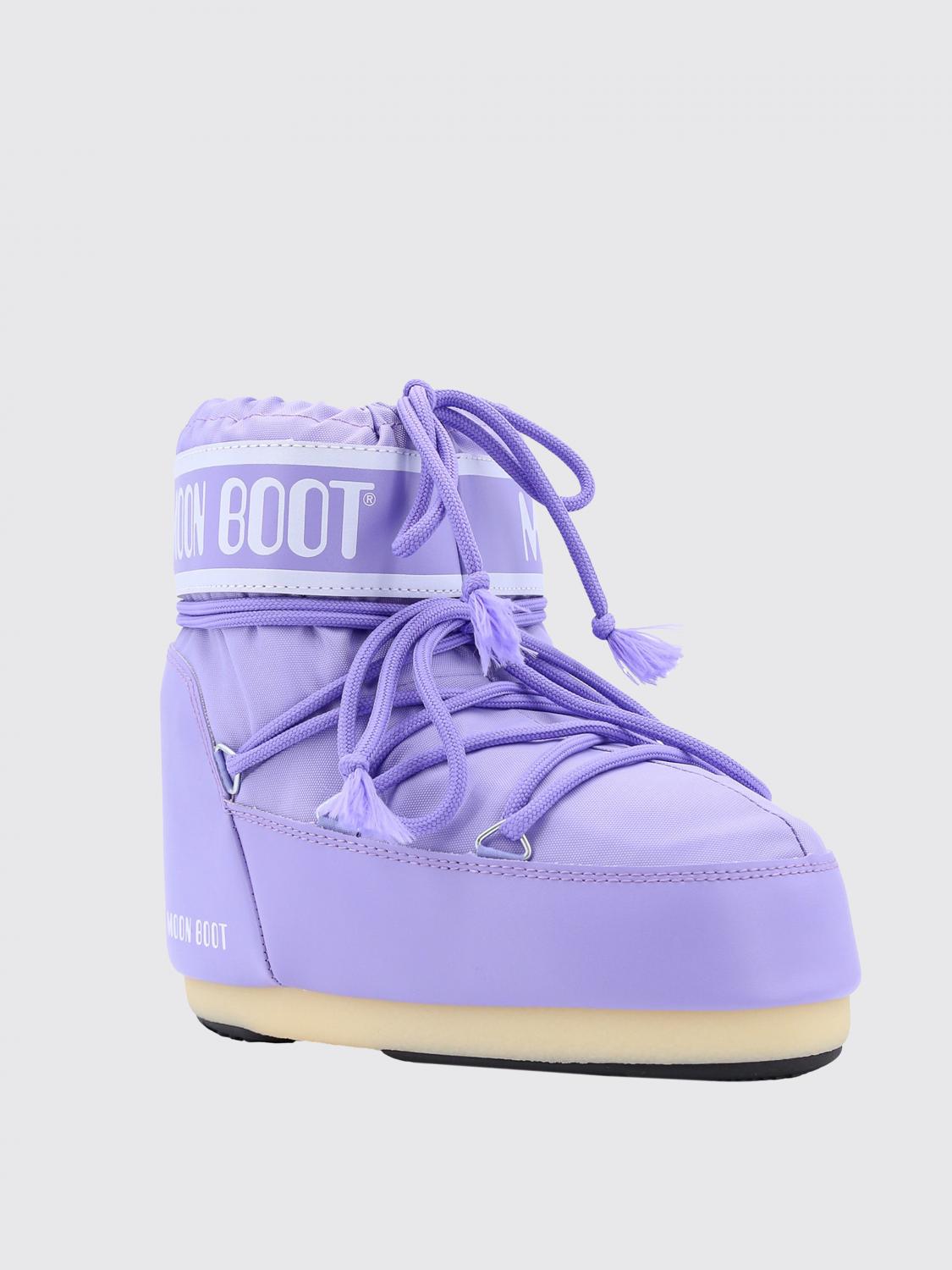 MOON BOOT FLACHE STIEFELETTEN: Schuhe damen Moon Boot, Lila - Img 2