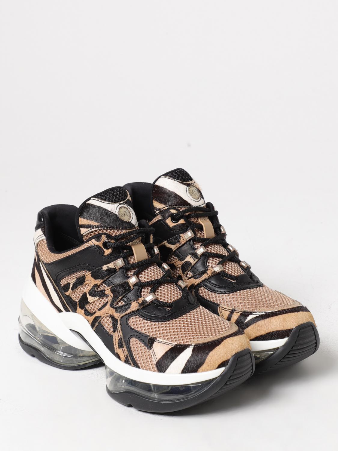 Michael Kors Olympia sneakers in animalier pony leather and mesh