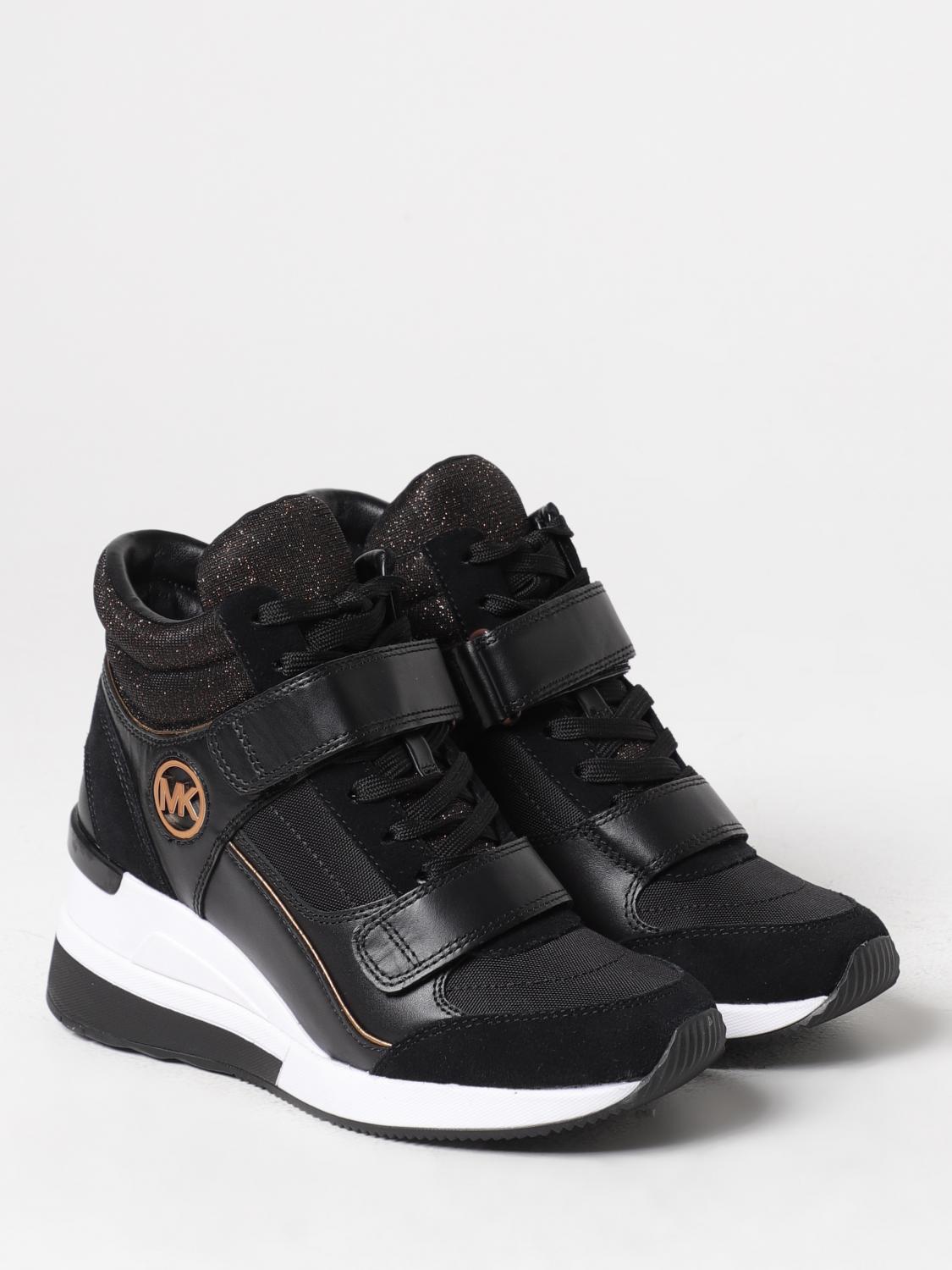 MICHAEL KORS SCARPE CON ZEPPA: Sneakers Gentry Michael Kors in pelle e nylon, Nero - Img 2