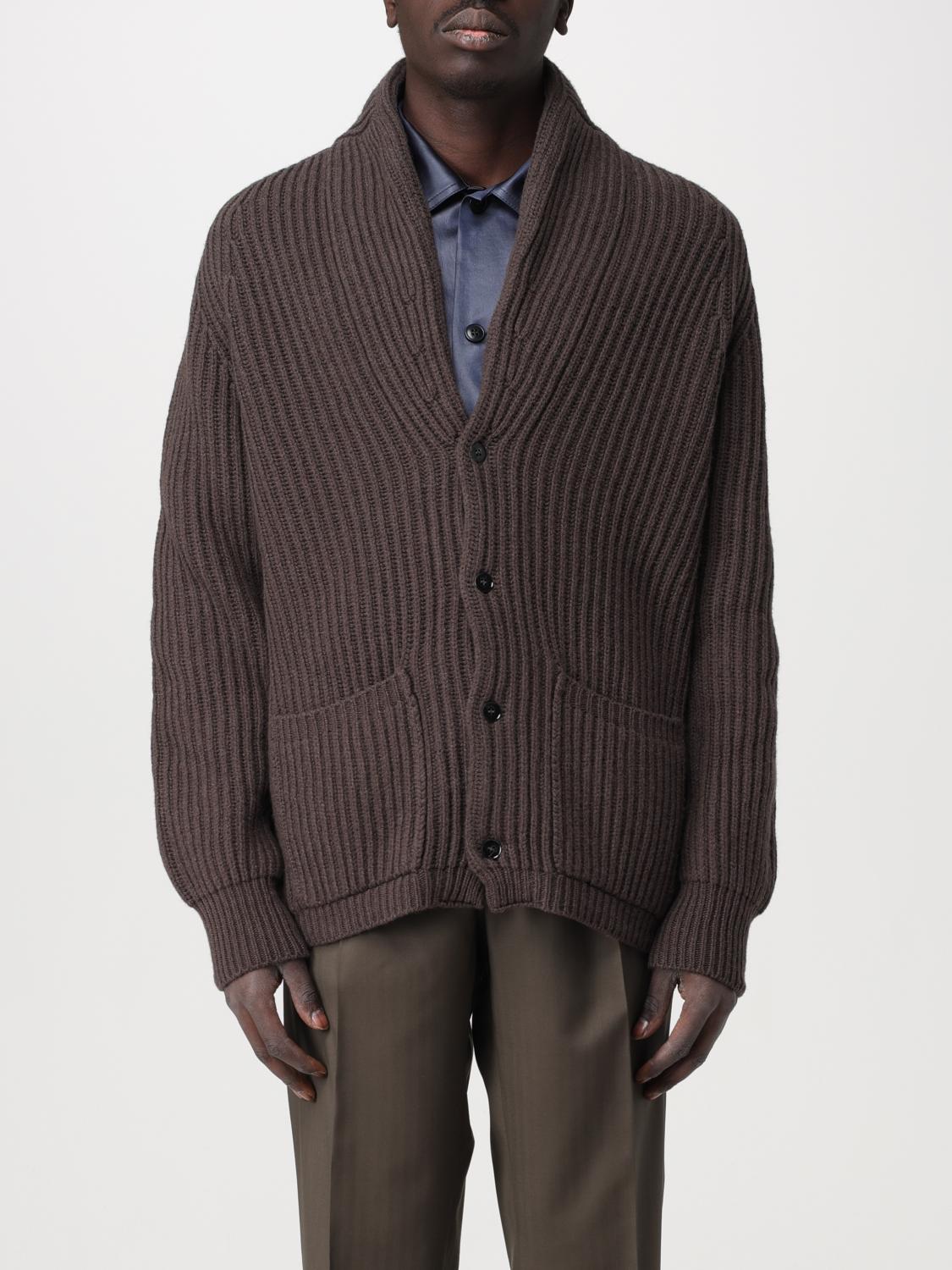 LANEUS: Cardigan men - Brown | Laneus cardigan CDU572 online at 