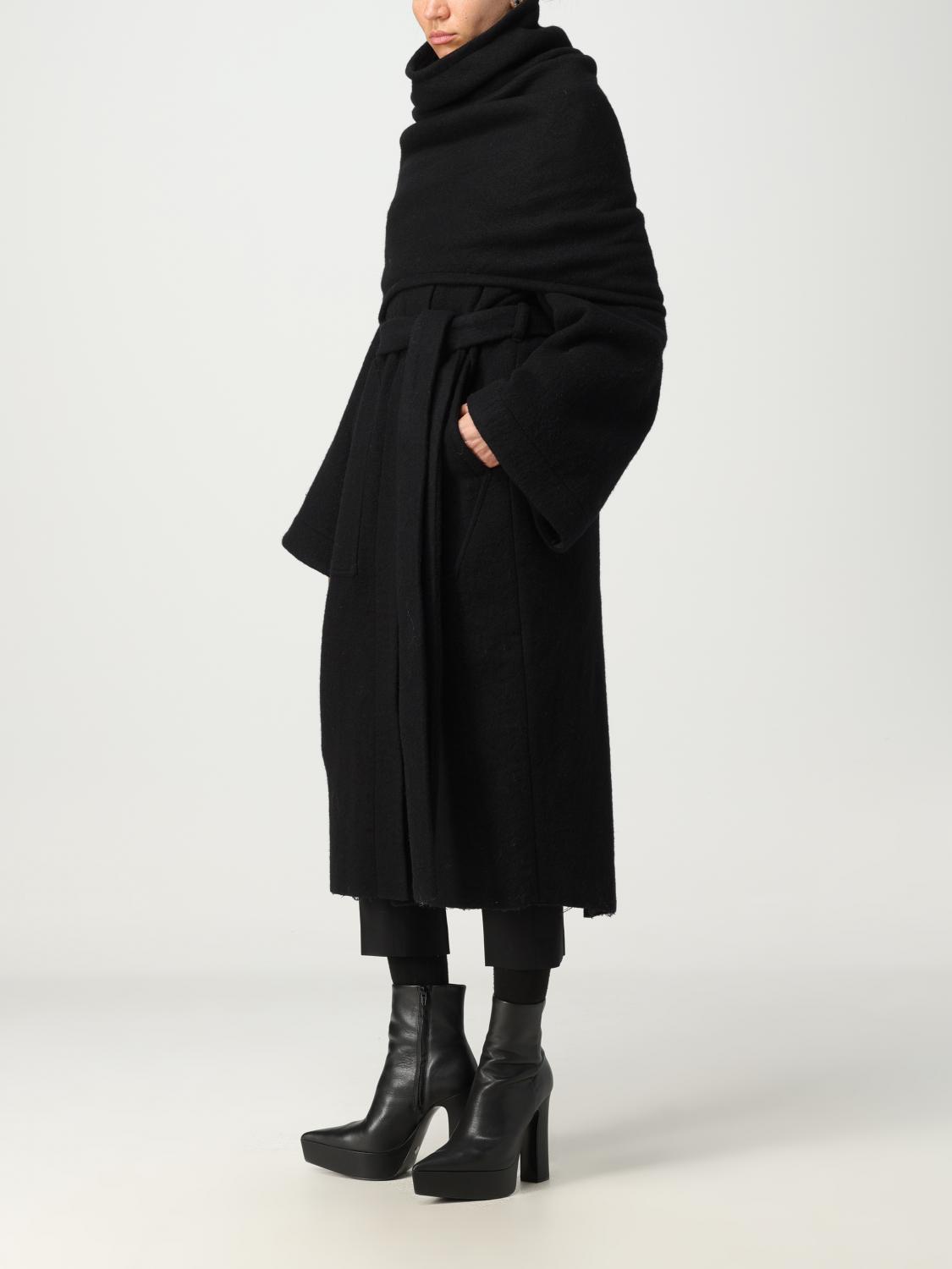 rick owensコート RICK OWENS MEN DRACUCOLLAR LEATHER COAT BLACK FW25 | DOSHABURI Shop