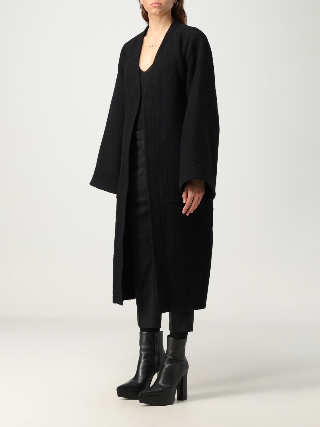 rick owensコート RICK OWENS MEN DRACUCOLLAR LEATHER COAT BLACK FW25 | DOSHABURI Shop