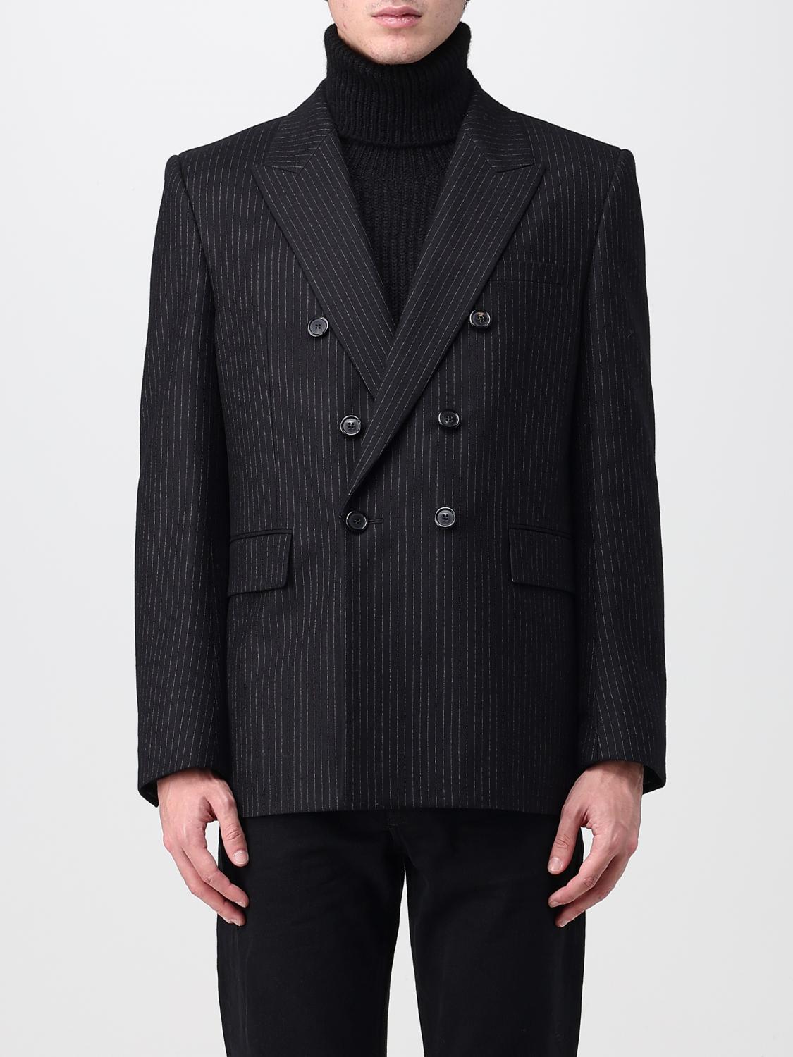 Saint Laurent double-breasted blazer in responsible wool - Black
