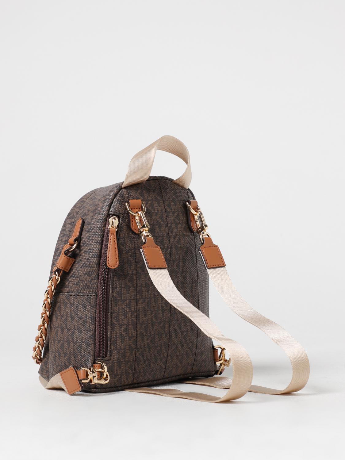 MICHAEL KORS ZAINO: Zaino Michael Kors in cotone spalmato con monogram all over, Marrone - Img 2