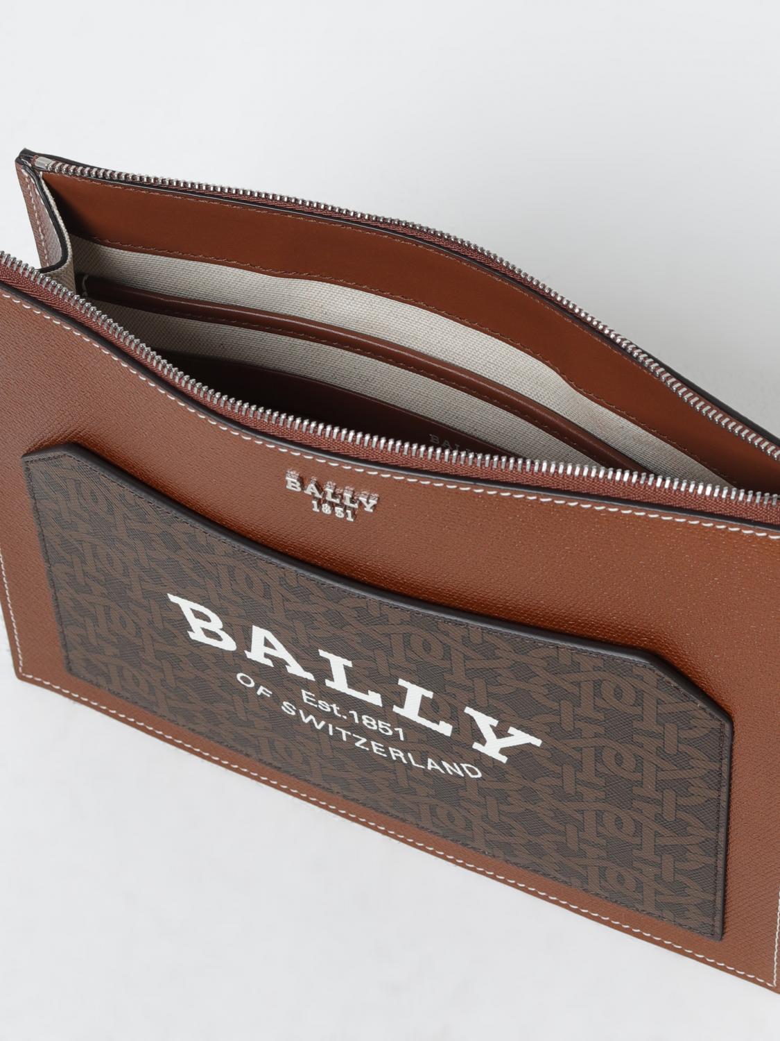 BALLY BORSA A TRACOLLA: Borsa Bally in pelle a grana con stampa logo, Fa01 - Img 4
