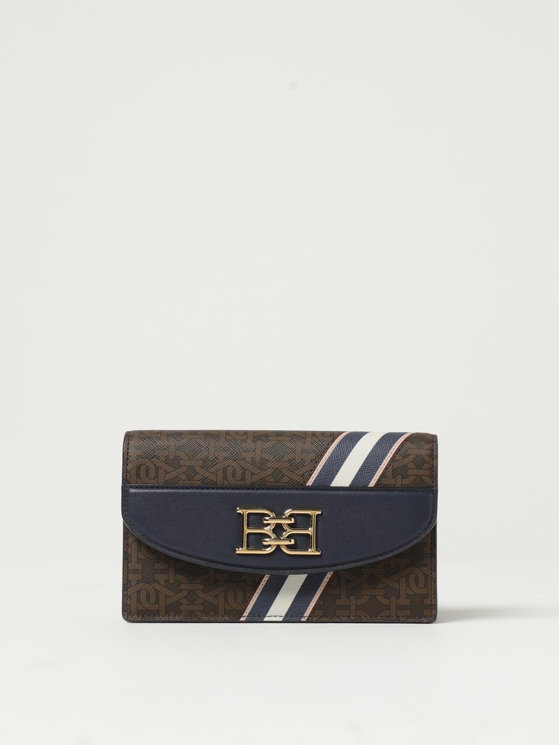 BALLY MINI BAG: Bally Beylor wallet bag in leather and coated cotton with all-over monogram, Brown - Img 1