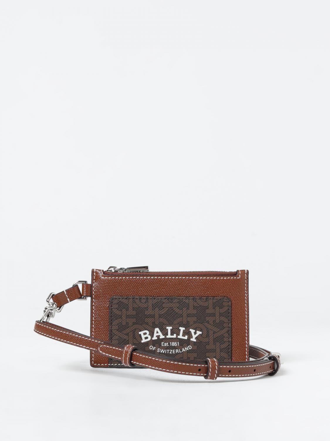 Bally credit card holder in grained leather - Brown | BABEELTML