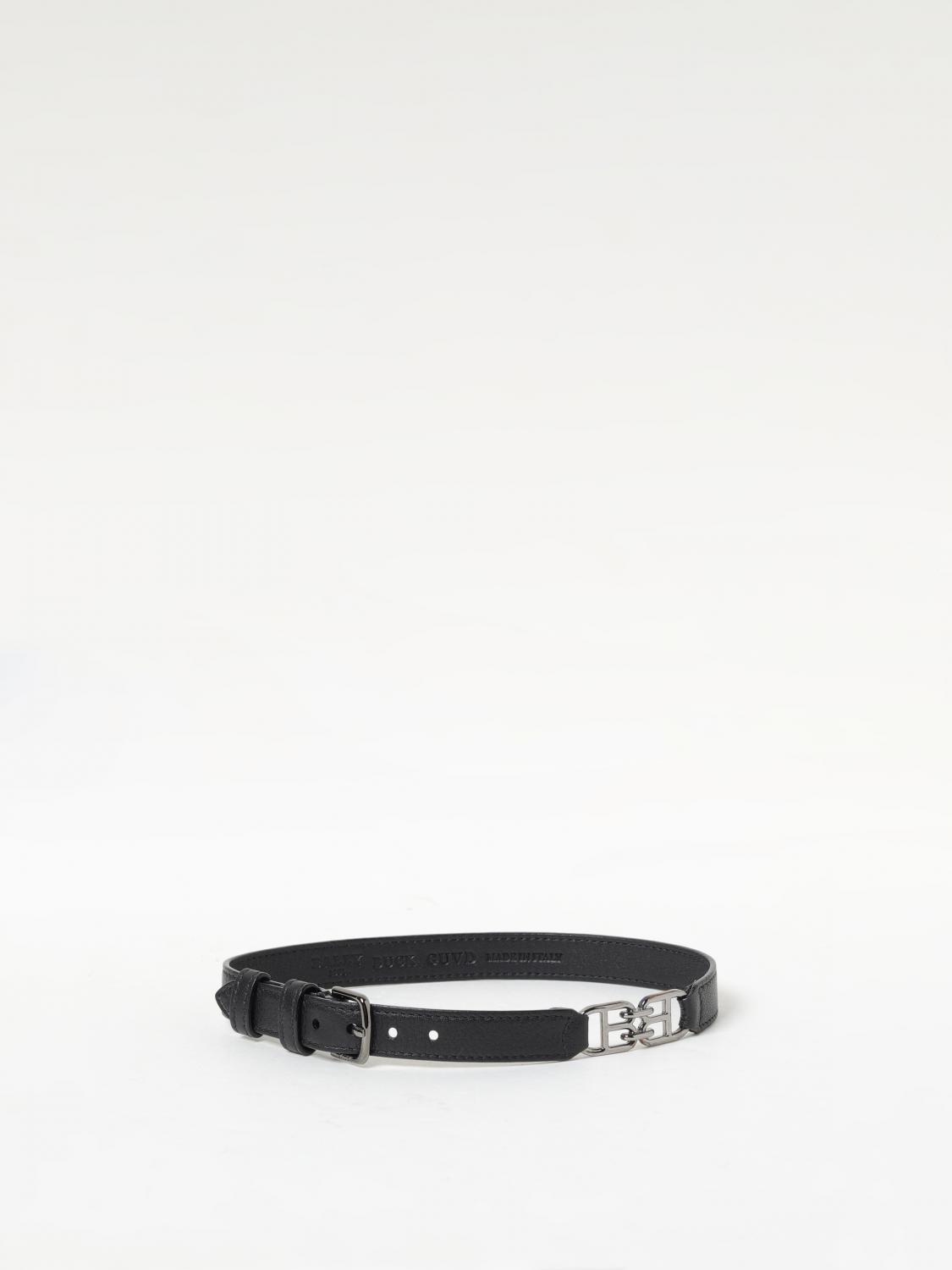 BALLY JEWEL: Bally Buck leather bracelet with monogram, Black - Img 1