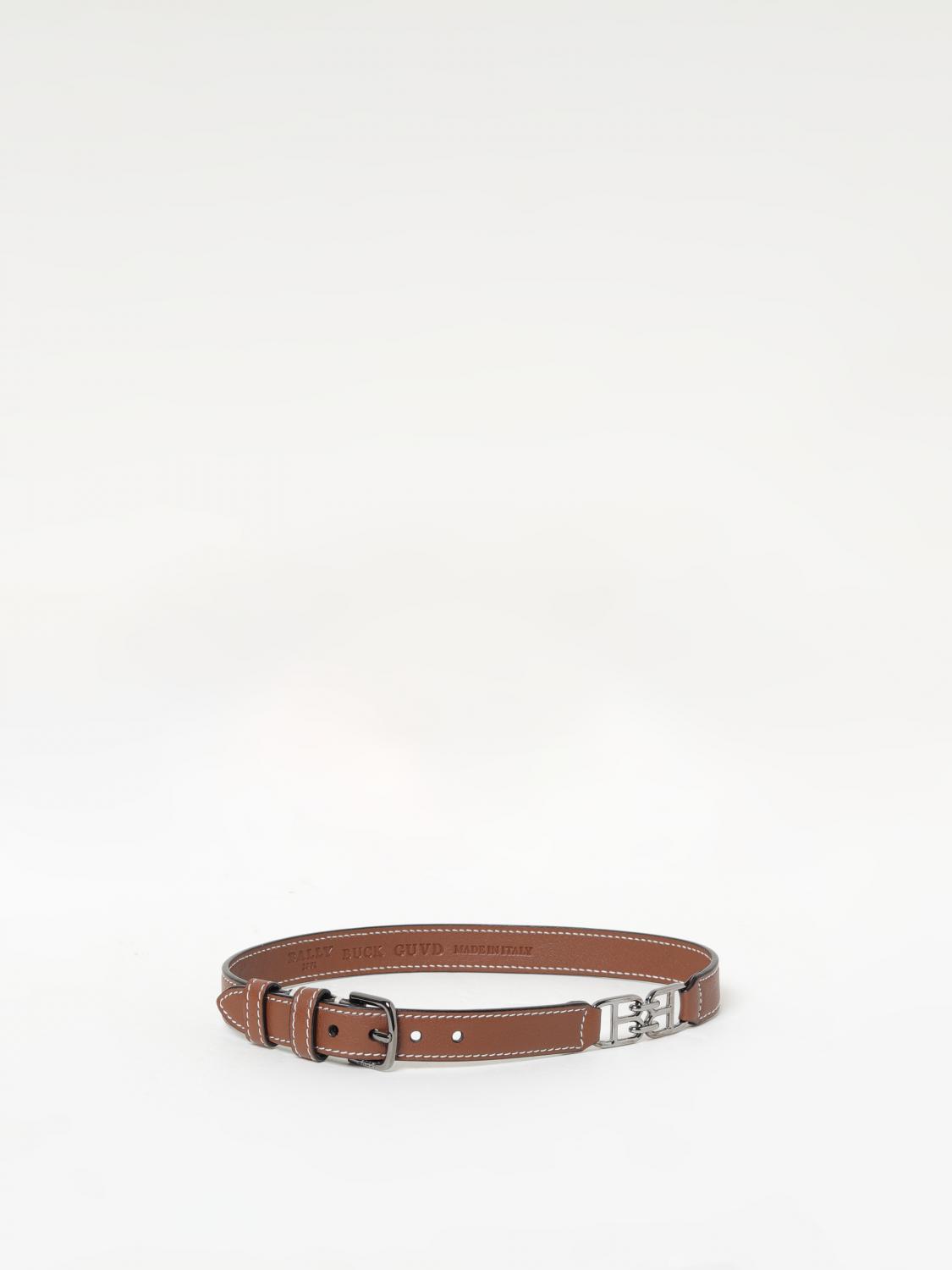 BALLY JEWEL: Bally Buck leather bracelet with monogram, Leather - Img 1