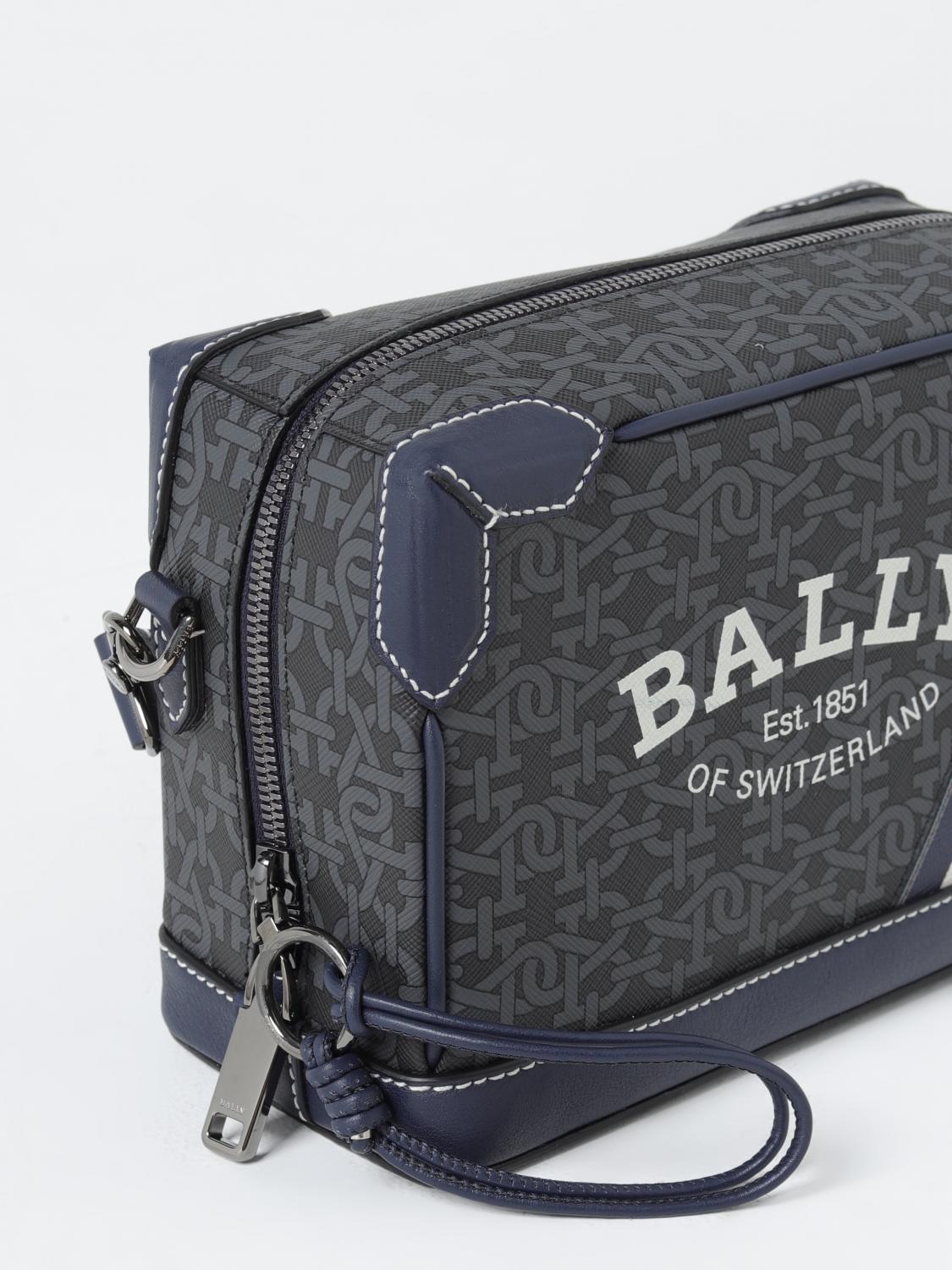Bally bag in saffiano leather with all-over monogram - Blue