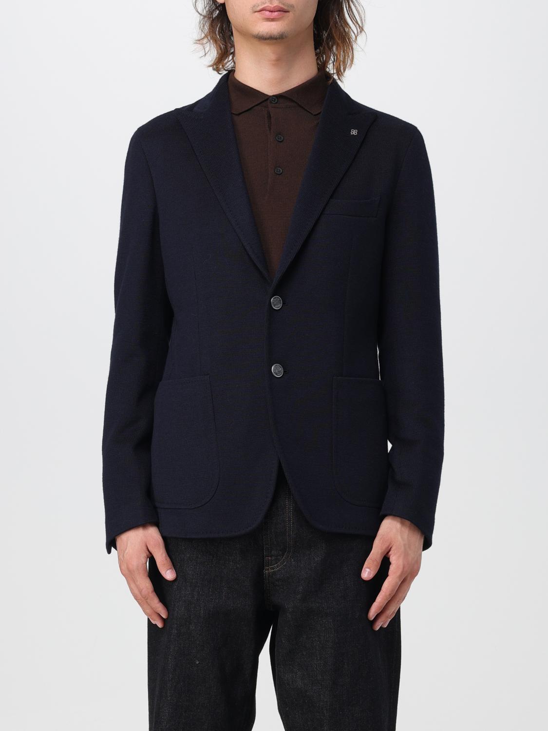 ブルゾン Tagliatore Single Button Blue Coat With Relaxed Silhouette Blue coat Thomas TAGLIATORE F/W 24-25 - Rione Fontana