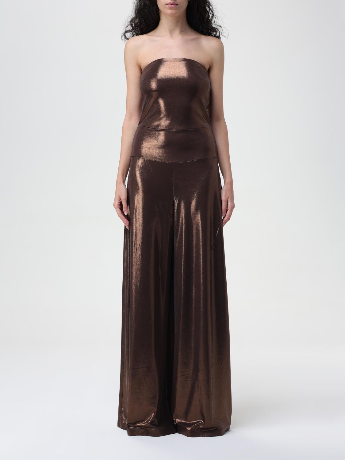 norma kamali brown dress Norma Kamali Halter Turtle Fishtail Gown