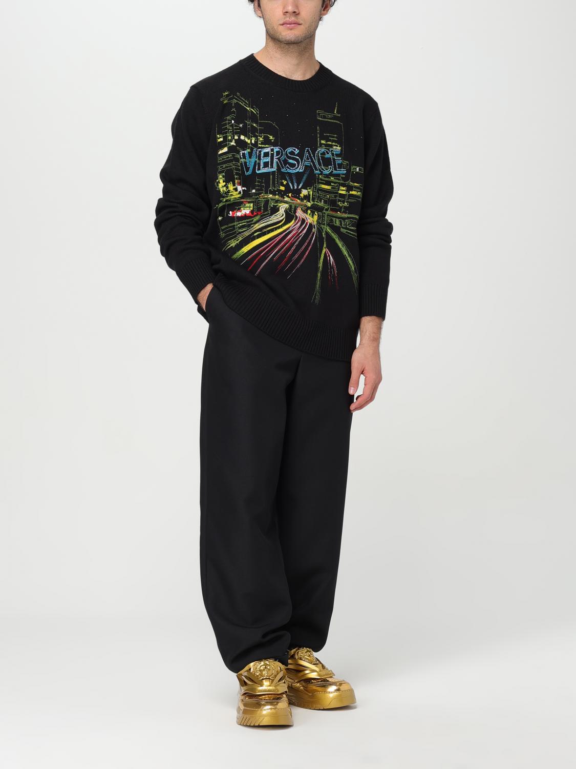VERSACE MAGLIA: Maglione Versace in lana, Nero - Img 2