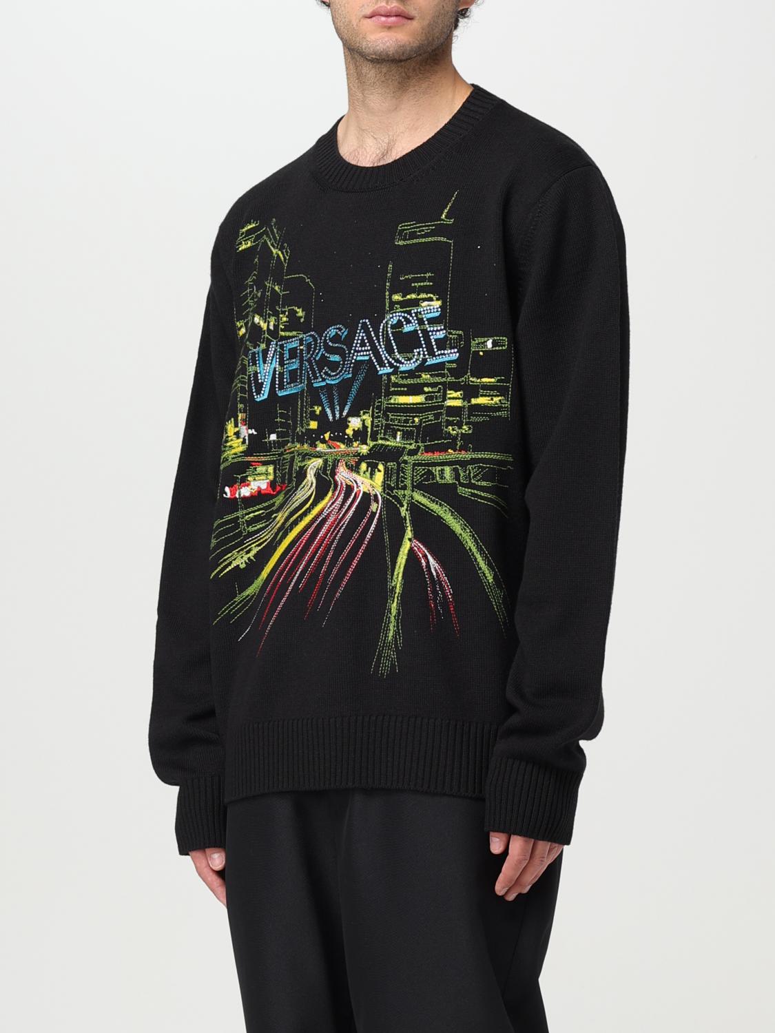 VERSACE MAGLIA: Maglione Versace in lana, Nero - Img 4