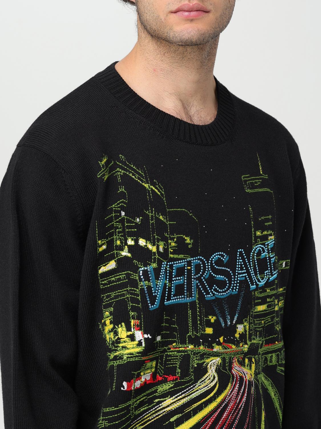 VERSACE MAGLIA: Maglione Versace in lana, Nero - Img 5