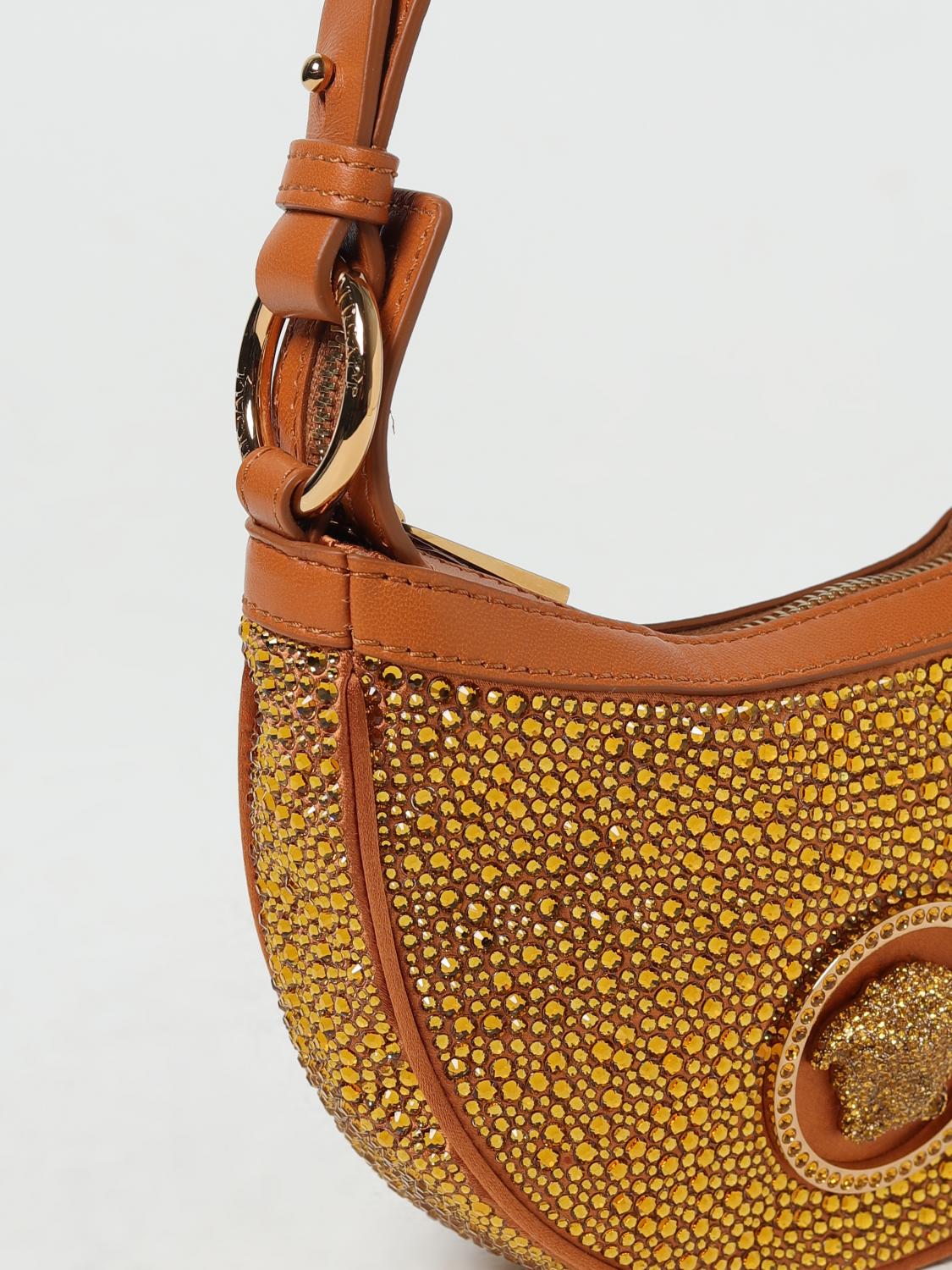 VERSACE オールオーバー ロゴ ミニ ショルダーバッグ ブラウン Versaceアウトレット:ショルダーバッグ レディース - ブラウン